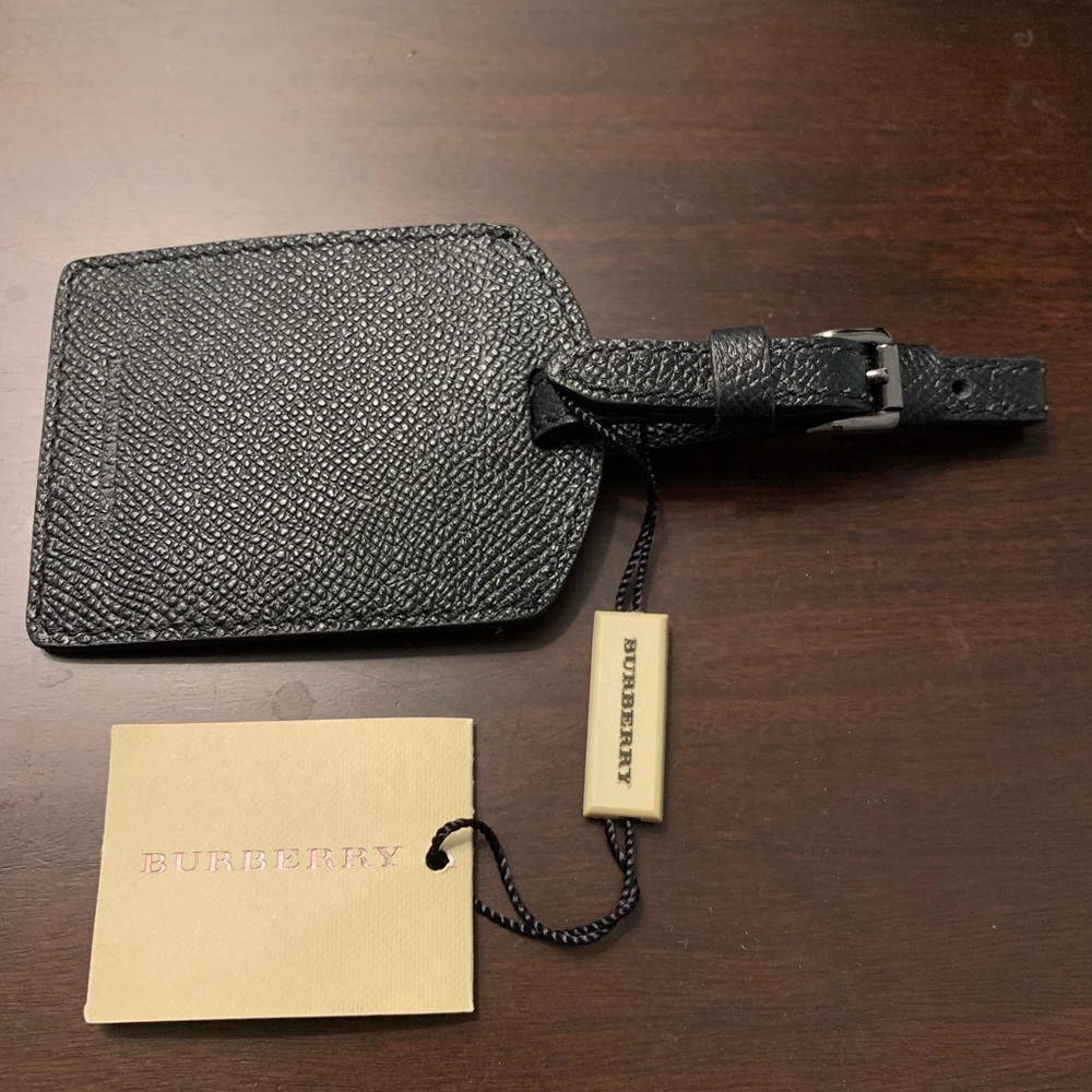 Burberry Luggage Tag - Black Leather